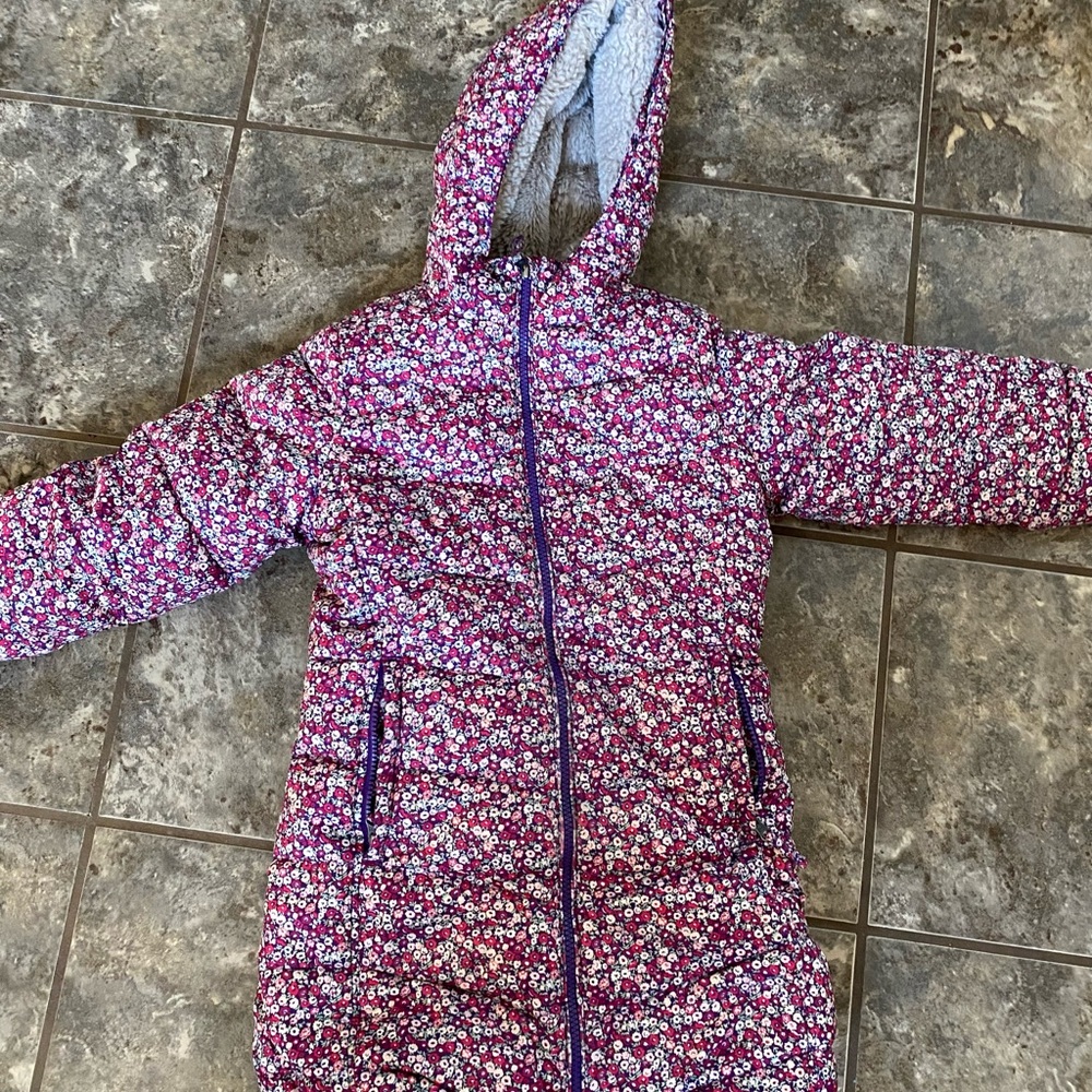 Land’s End Long Puffer, Fur Lined Coat, Like New